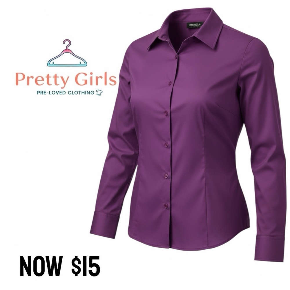 Metrostyle Purple Button Down Shirt